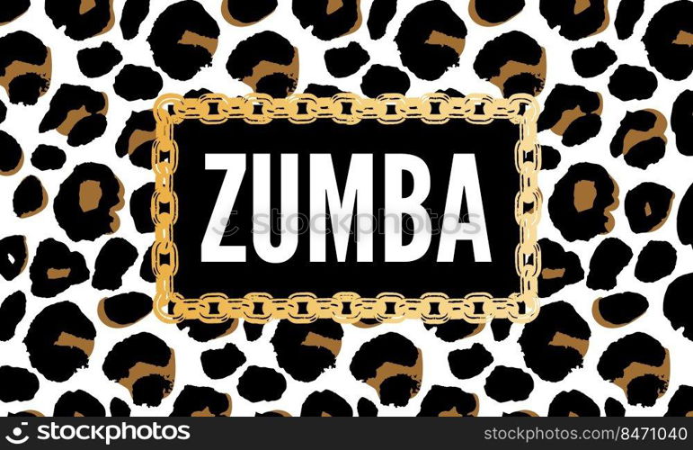 Zumba dance studio. Multicolor sliced word. Slogan Zumba dance studio. Multicolor sliced word