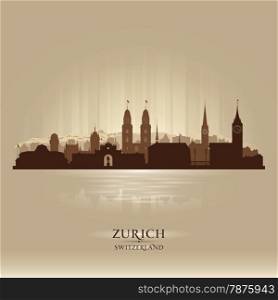 Zurich Switzerland city skyline vector silhouette illustration