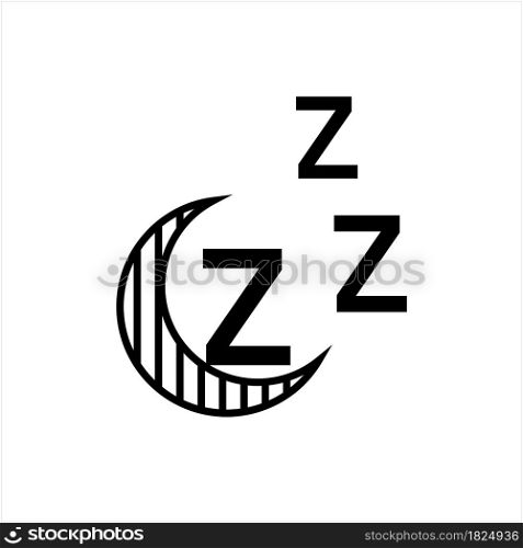 Zzz Icon, Sleeping, Snore Sleeping Night Sign Icon Vector Art Illustration